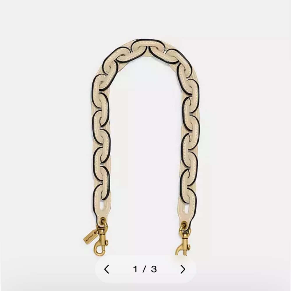 Coach leather covered short chain strap